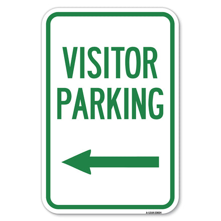 Reserved Parking Sign Visitor Parking (Arrow Pointing Left)