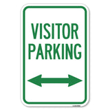 Reserved Parking Sign Visitor Parking (Arrow Pointing Left and Right)