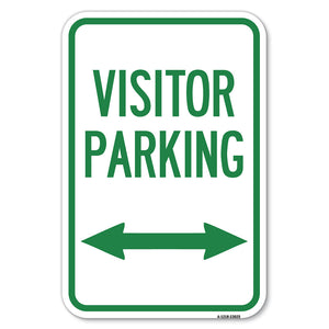 Reserved Parking Sign Visitor Parking (Arrow Pointing Left and Right)