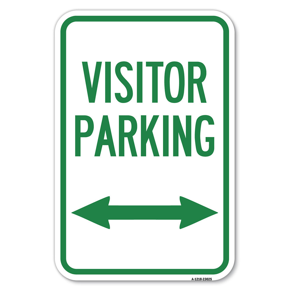 Reserved Parking Sign Visitor Parking (Arrow Pointing Left and Right)