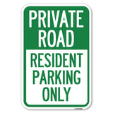 Reserved Parking Sign Private Road - Resident Parking Only