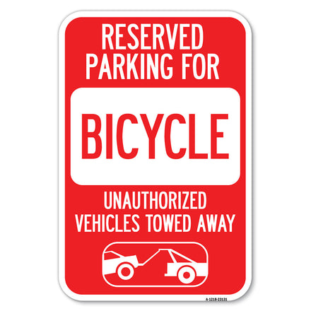 Reserved Parking for Bicycle Unauthorized Vehicles Towed Away (With Tow Away Graphic)