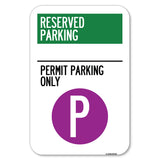 Reserved Parking - Permit Parking Only with Symbol
