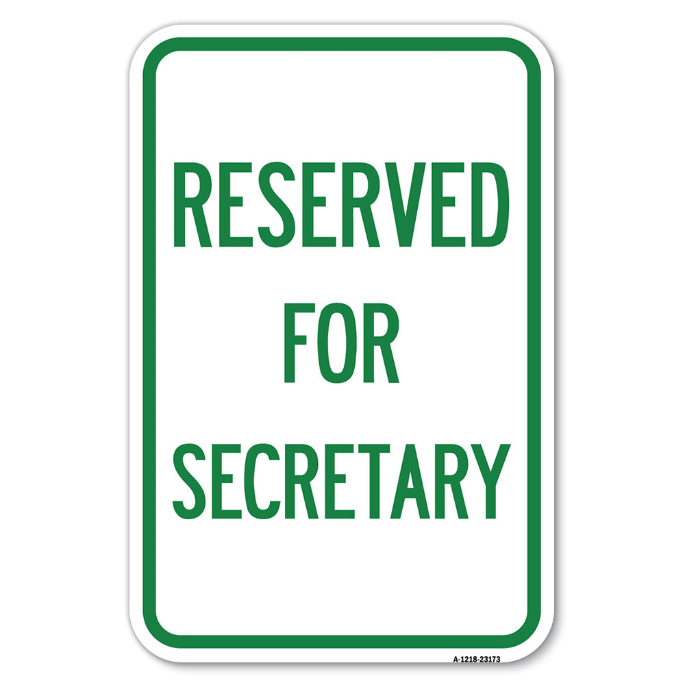 Reserved for Secretary