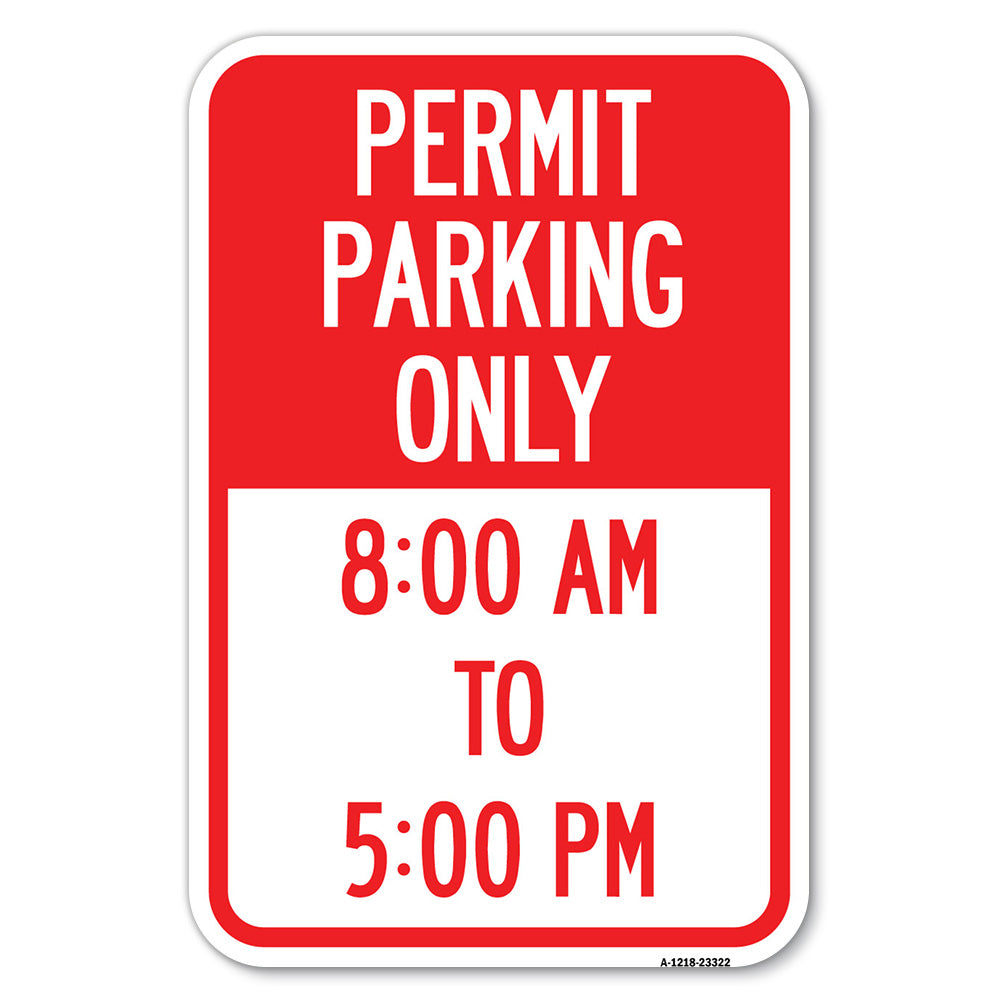 Permit Parking Only 8-00 Am to 5-00 Pm