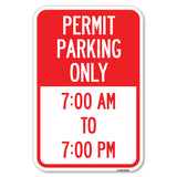 Permit Parking Only 7-00 Am to 7-00 Pm