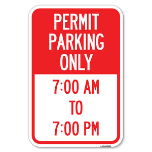 Permit Parking Only 7-00 Am to 7-00 Pm