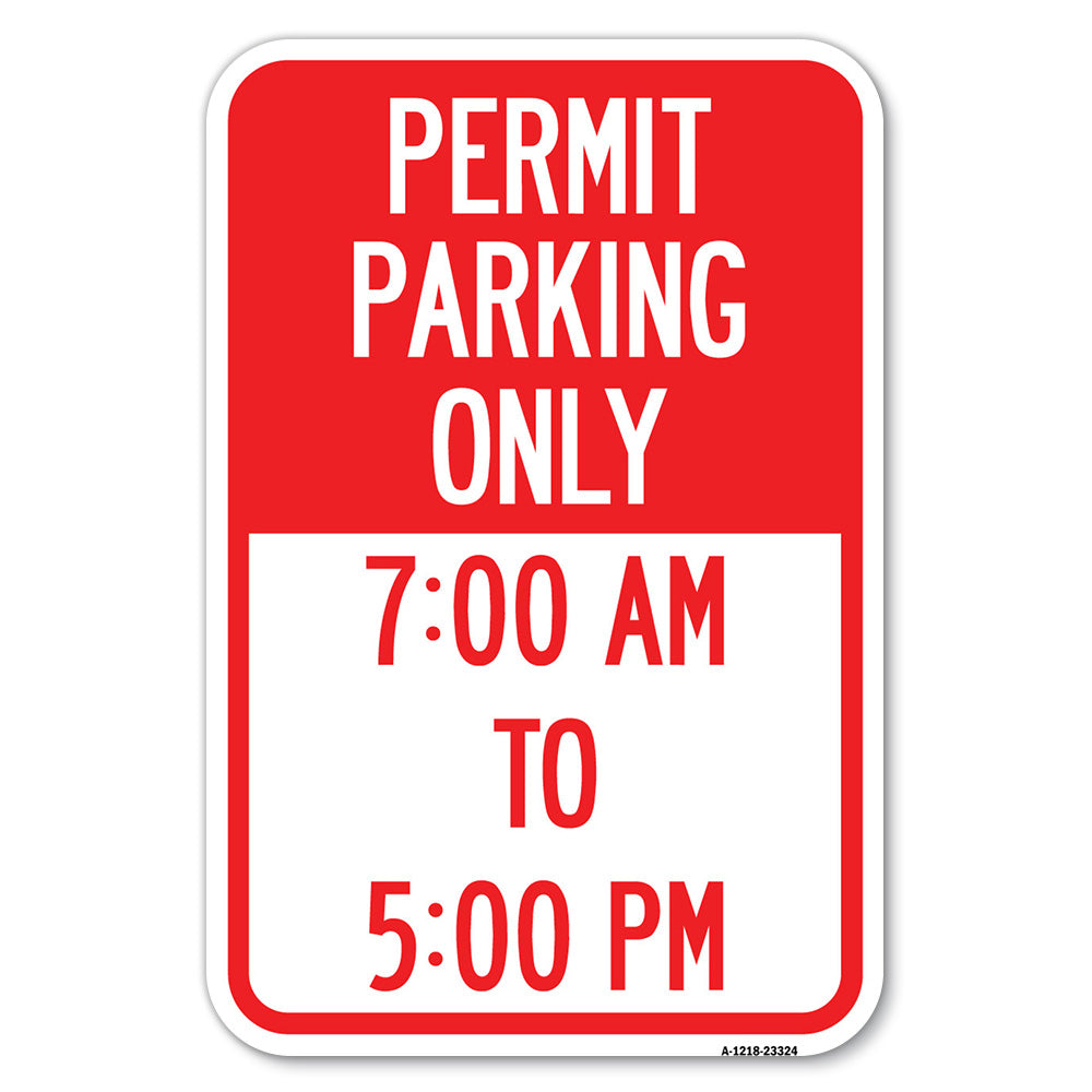 Permit Parking Only 7-00 Am to 5-00 Pm