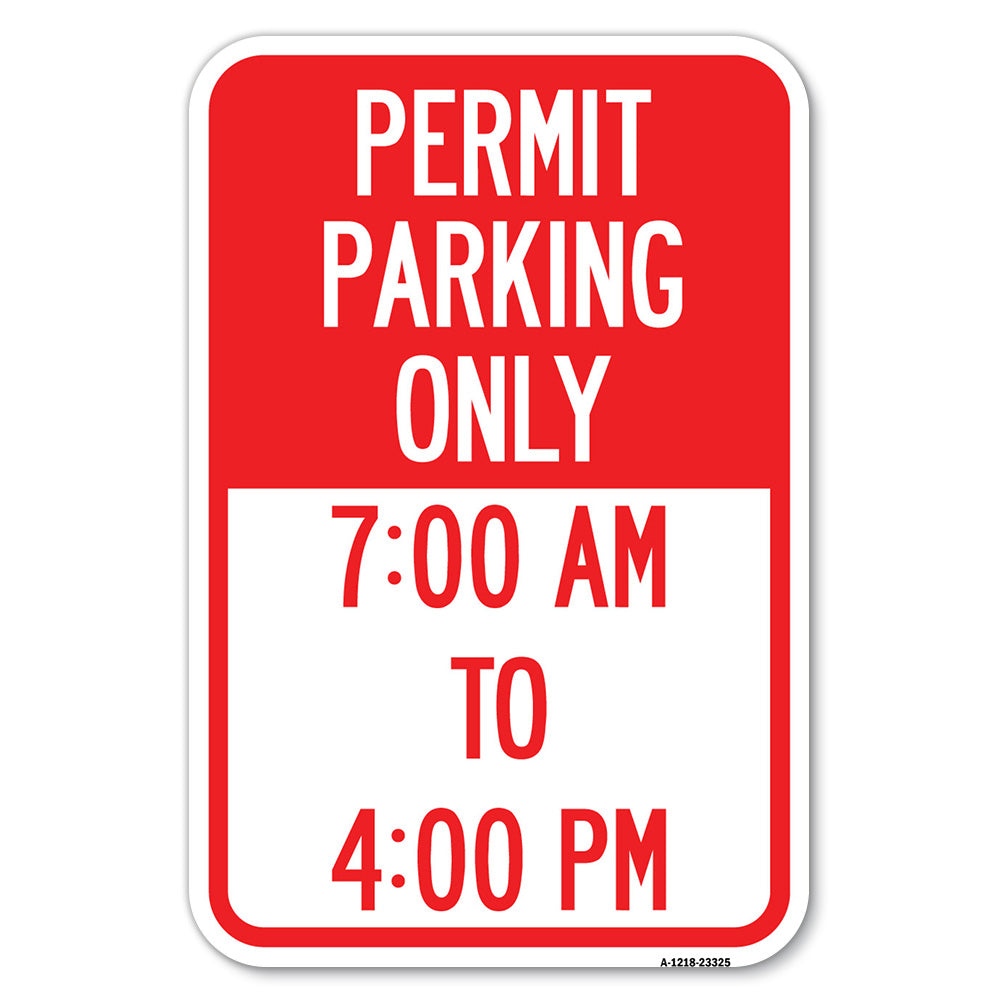 Permit Parking Only 7-00 Am to 4-00 Pm