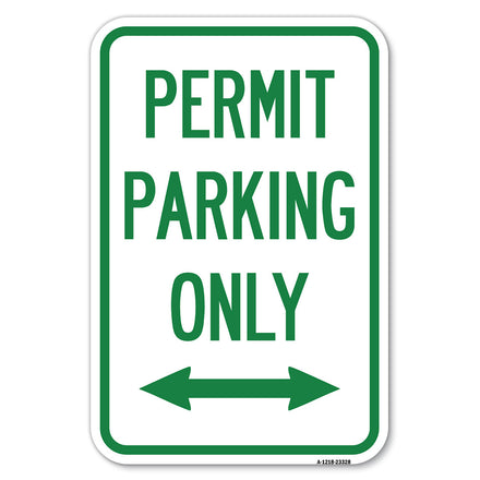 Permit Parking Only (Bidirectional Arrow)