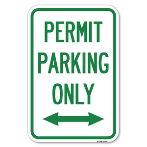 Permit Parking Only (Bidirectional Arrow)