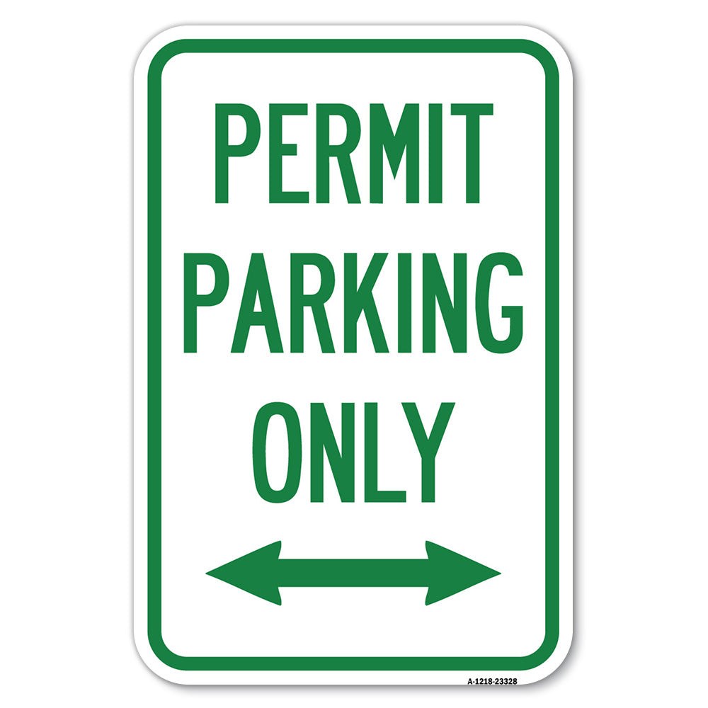 Permit Parking Only (Bidirectional Arrow)