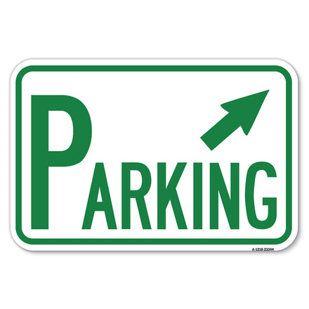 Parking with Arrow Pointing to Top Right