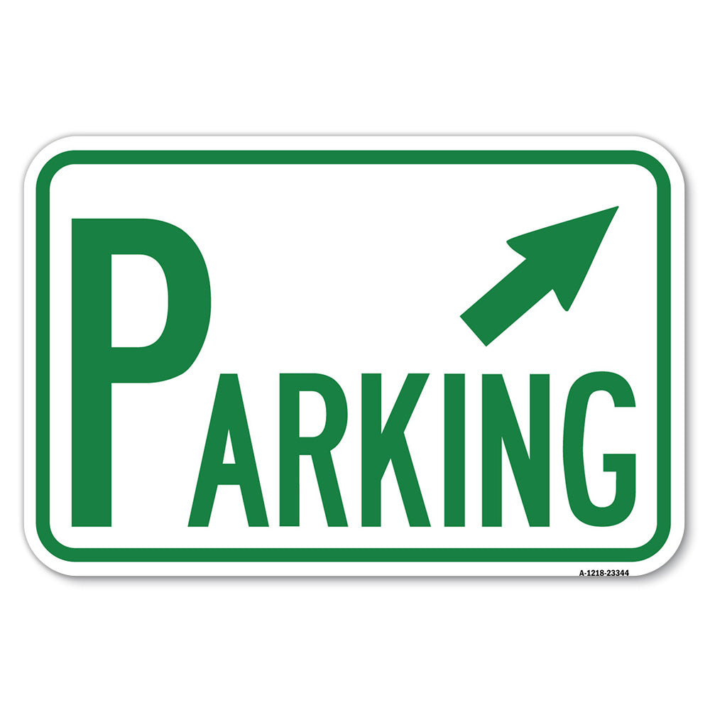 Parking with Arrow Pointing to Top Right