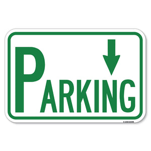 Parking with Arrow Pointing Down