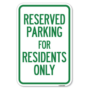 Parking Space Reserved Sign Parking Reserved for Residents Only