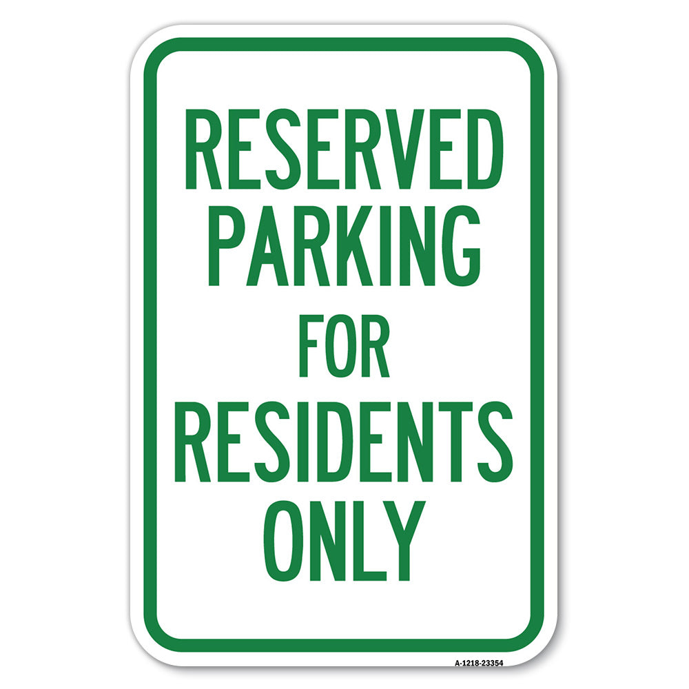 Parking Space Reserved Sign Parking Reserved for Residents Only