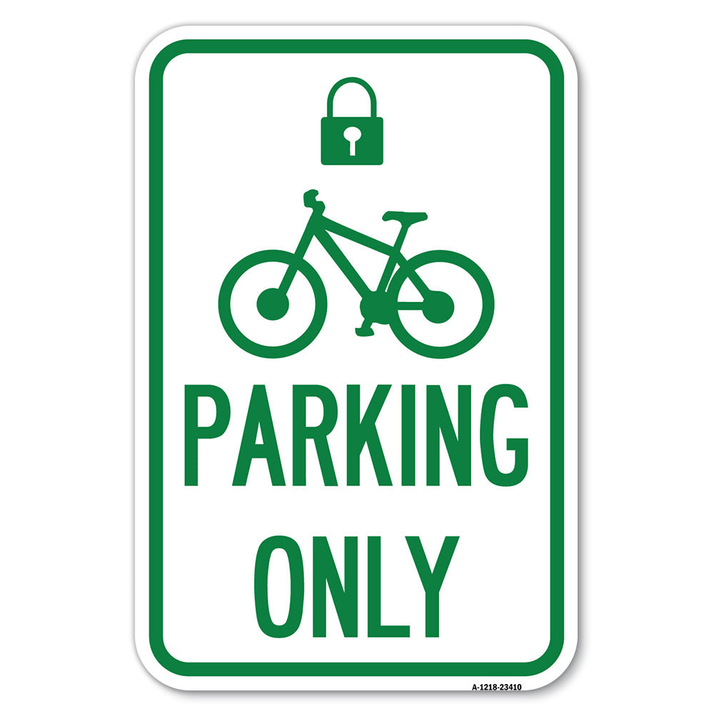 Parking Only (With Cycle and Lock Symbol)