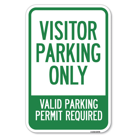 Parking Area Sign Visitors Parking Only - Valid Parking Permit Required