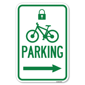 Parking (With Lock, Cycle & Right Arrow Symbol)