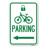 Parking (With Lock, Cycle & Left Arrow Symbol)
