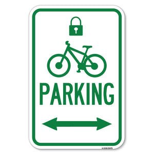 Parking (With Lock, Cycle & Bidirectional Arrow Symbol)