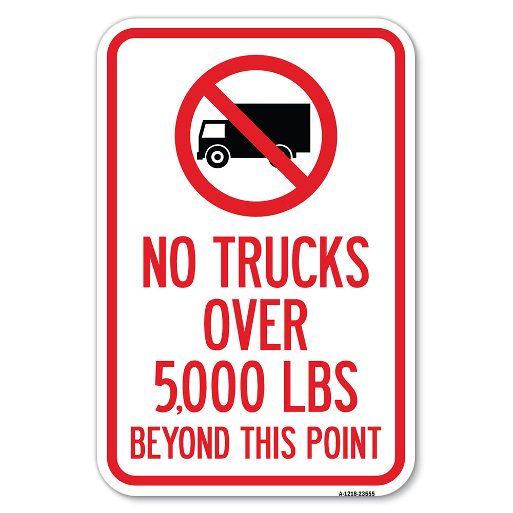 No Trucks Over (Editable Weight) Beyond This Point with Graphic