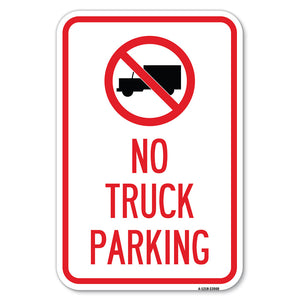 No Truck Sign No Truck Parking (With Symbol)