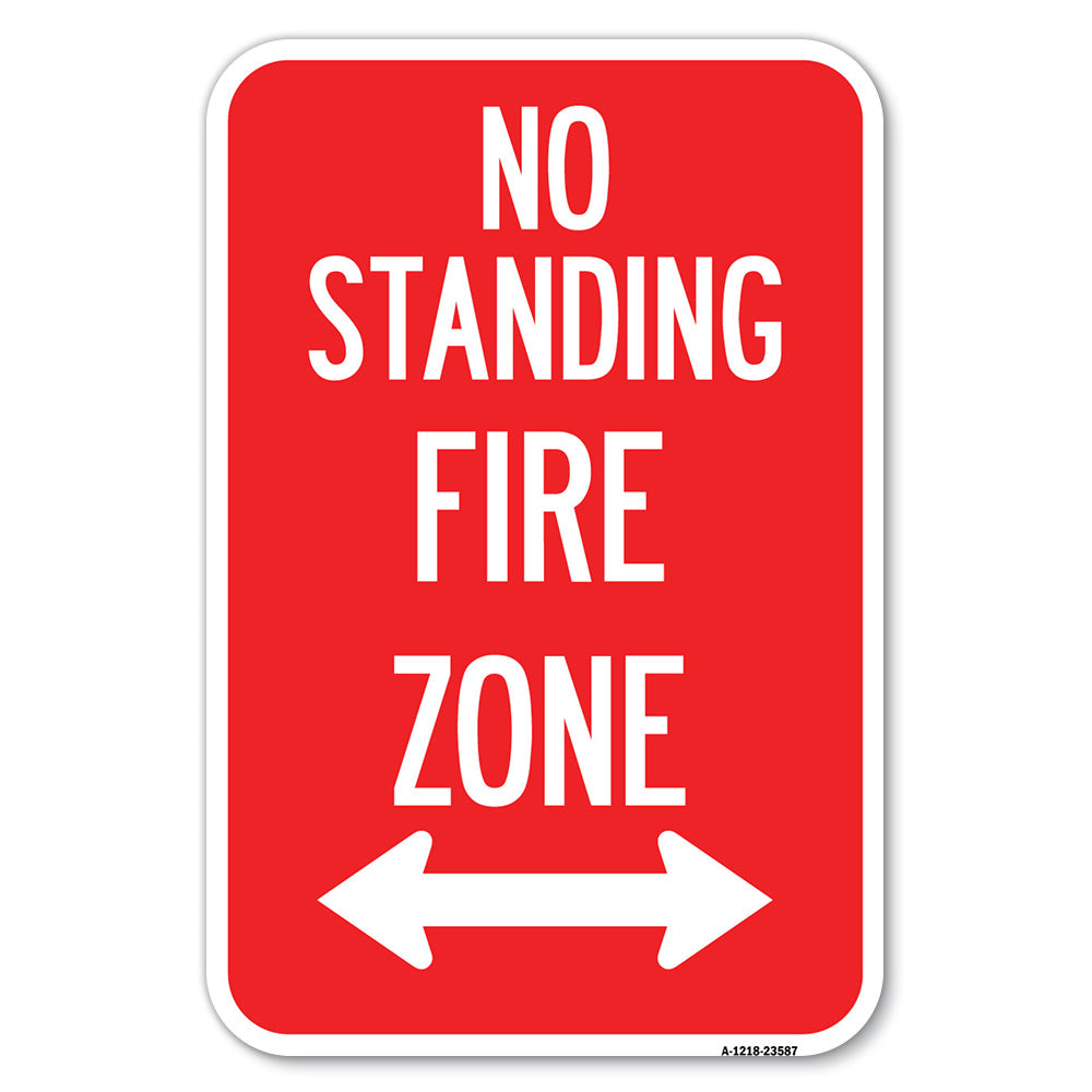 No Standing, Fire Zone with Bidirectional Arrow