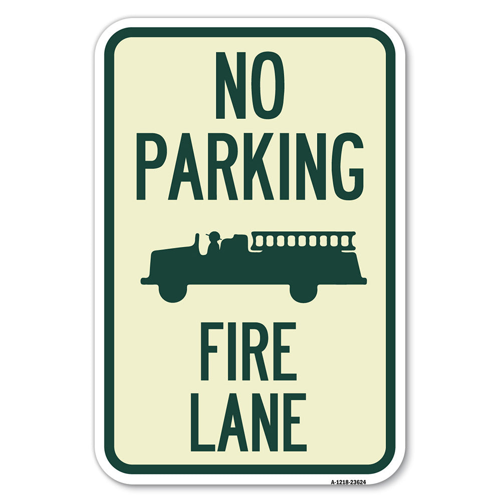 No Parking, Fire Lane with Graphic