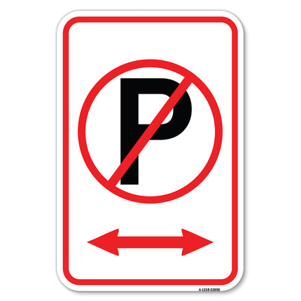 No Parking Symbol with Bidirectional Arrow