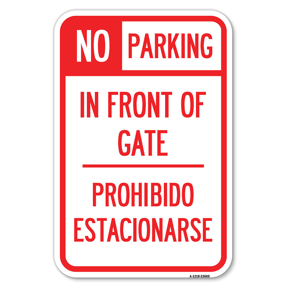 No Parking Sign No Parking in Front of Gate, Prohibido Estacionarse