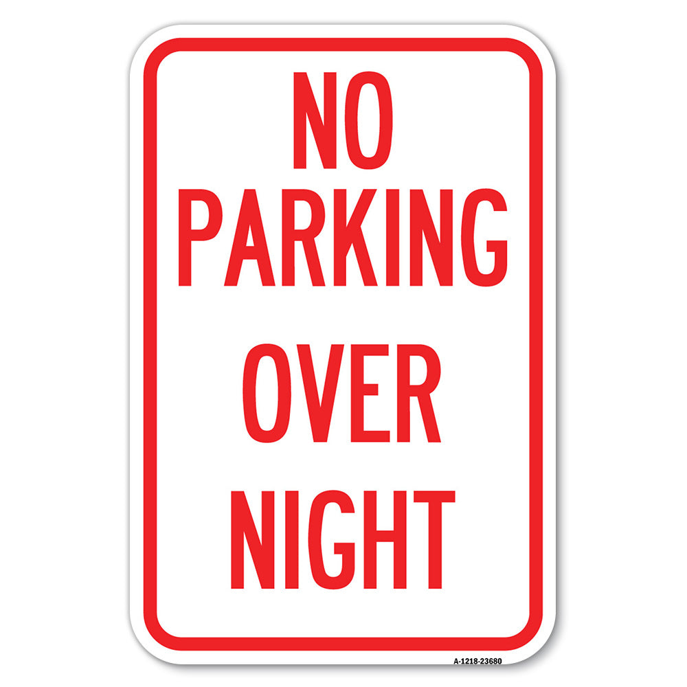 No Parking Overnight Parking Sign