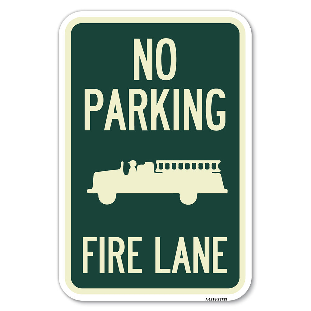 No Parking Fire Lane (Fire Truck Symbol)