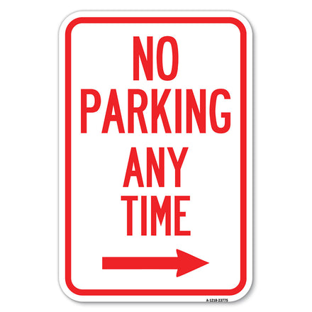 No Parking Anytime with Right Arrow