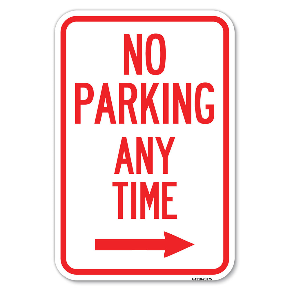 No Parking Anytime with Right Arrow