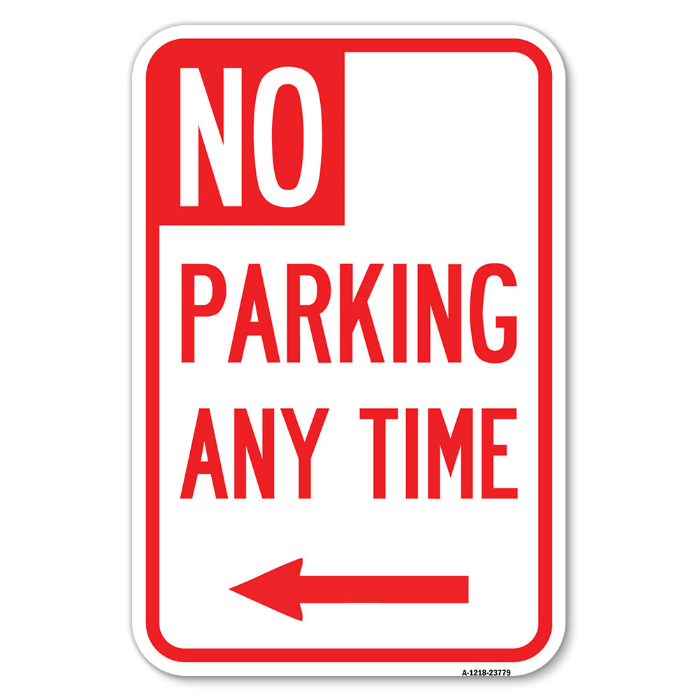 No Parking Anytime with Arrow (Left)