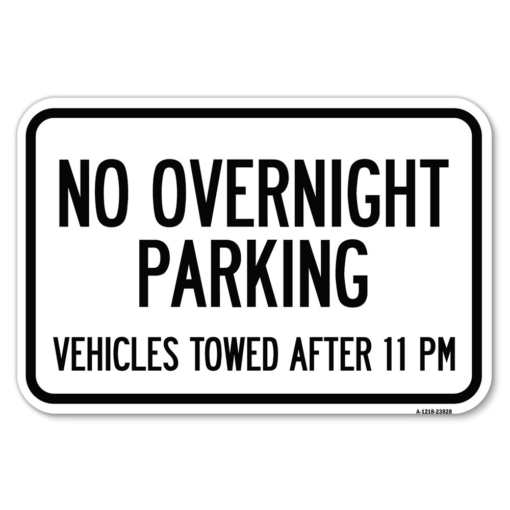 No Overnight Parking, Vehicles Towed After 11 Pm (K2-1030)