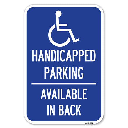 Handicapped Parking, Available in Back with Graphic