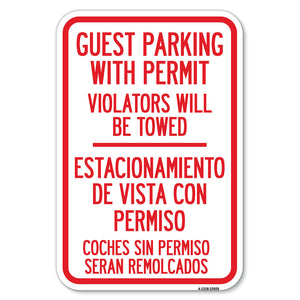 Guest Parking with Permit Violators Will Be Towed - Estacionamento De Visita Con Permiso Coches Sin Permiso Seran Remolcados