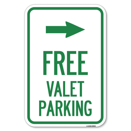 Free Valet Parking with Right Arrow