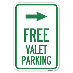 Free Valet Parking with Right Arrow