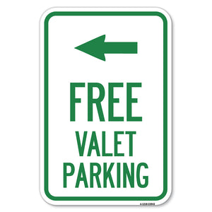 Free Valet Parking with Left Arrow