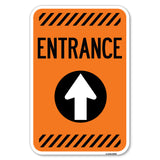 Flex Post Entrance with Straight Ahead Arrow Decal Only for Flex Paddle