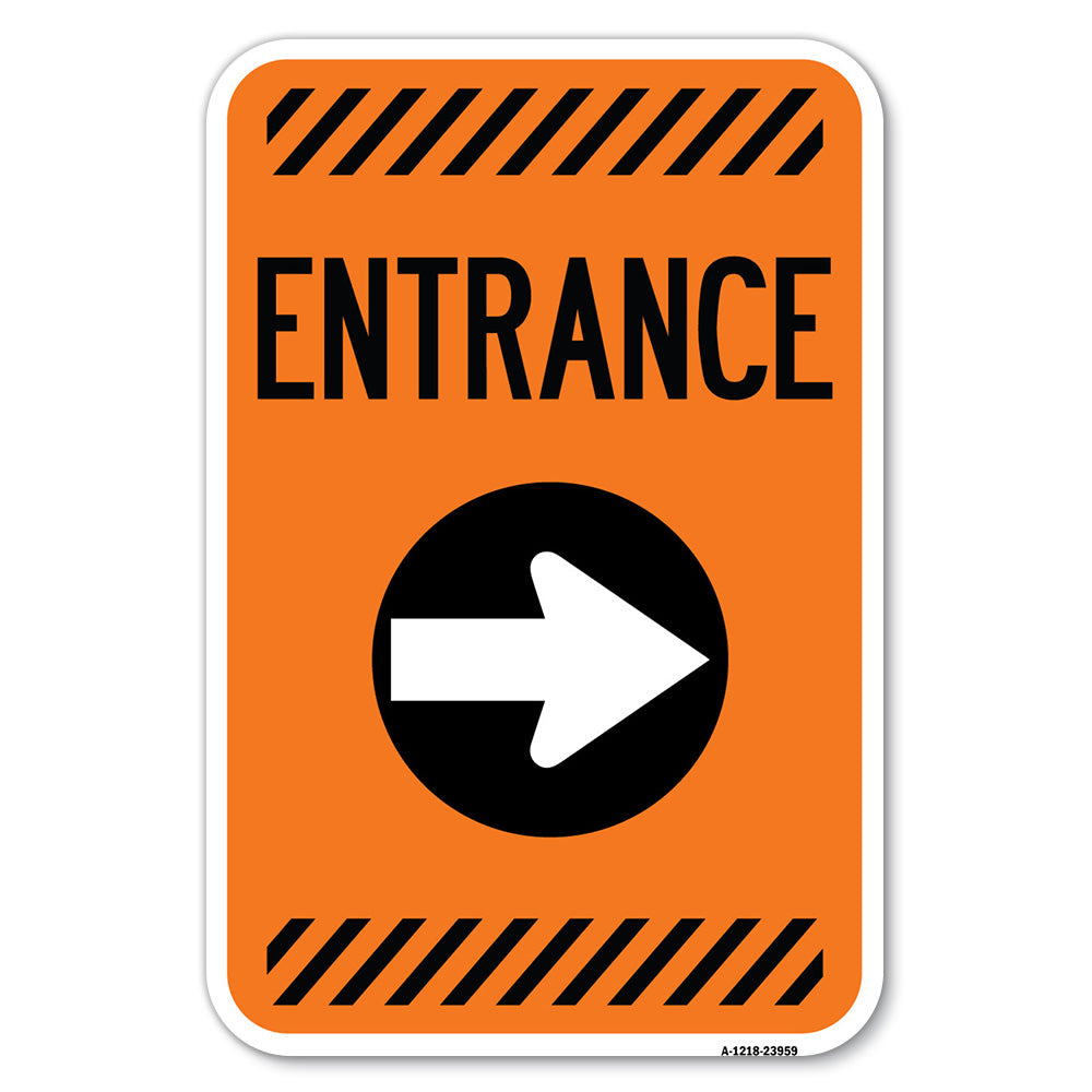 Flex Post Entrance with Right Arrow Decal Only for Flex Paddle