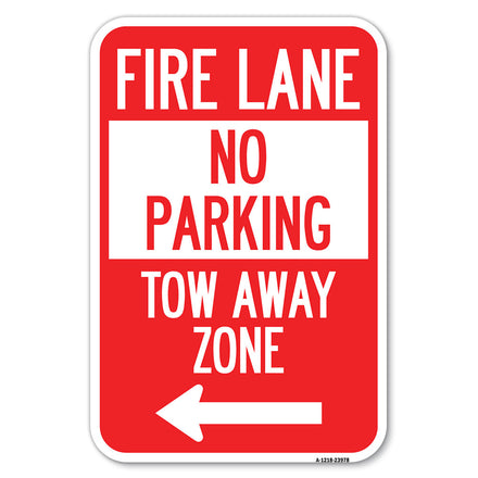 Fire Lane, Tow-Away Zone with Left Arrow