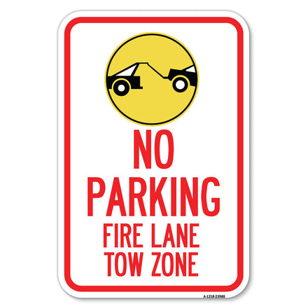 Fire Lane, Tow Zone with Graphic