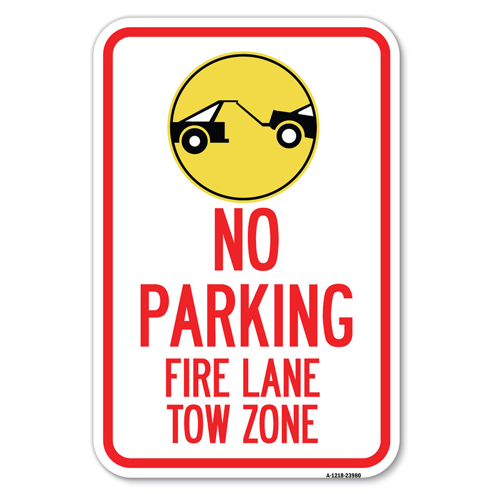 Fire Lane, Tow Zone with Graphic