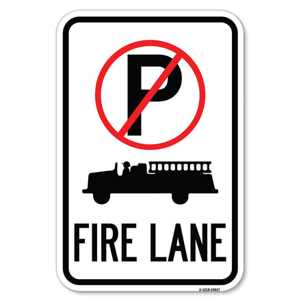 Fire Lane (With No Parking Symbol & Graphic)