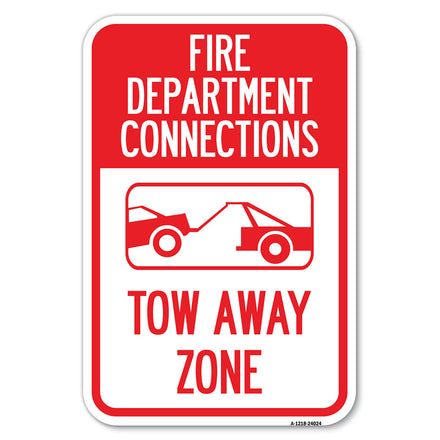 Fire Department Connection, Tow Away Zone (With Graphic)